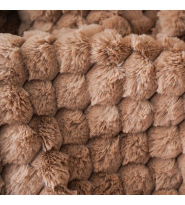 Double Side Luxury Decorative Tan Color Oversized Minky Faux Fur Throws