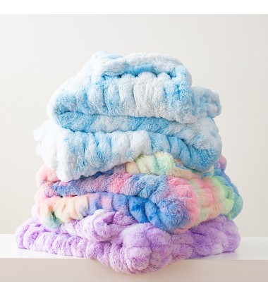 Double Sided Ultra Plush Cozy Large Tie dye Lavender Purple Adult Baby Ruched Faux Fur Minky Throw Blanket Ruched Minky Fabric