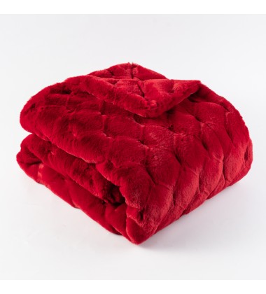 Christmas Red Warm Luxury Double Sides Oversized No Shedding Super Soft Holiday Faux Fur Minky Throw Blankets